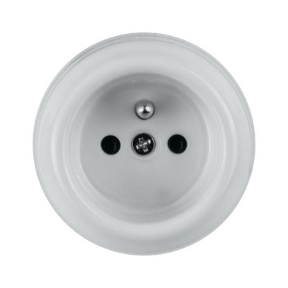 Porcelanowe gniazdo natynkowe, VINTAGE, białe