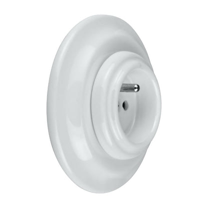 Porcelanowe gniazdo podtynkowe, VINTAGE, białe