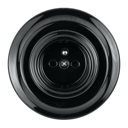 Porcelanowe gniazdo podtynkowe, VINTAGE, czarne
