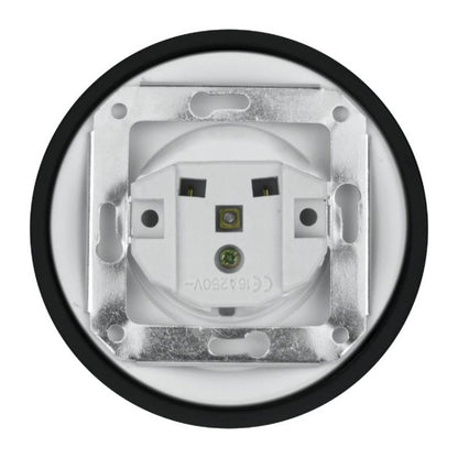 Porcelanowe gniazdo podtynkowe, VINTAGE, czarne
